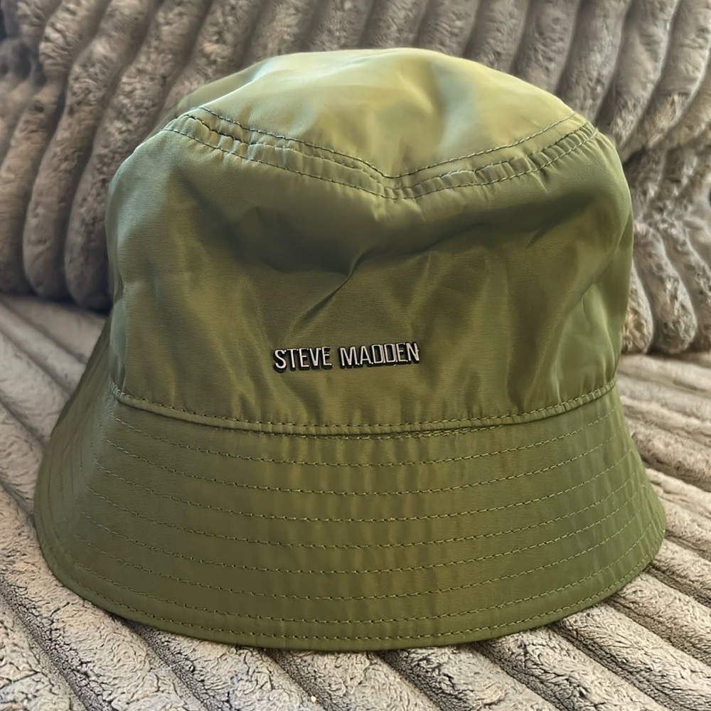 Steve Madden Sun Hat Men's Women’s Kids Nylon Bucket Hat Olive Green